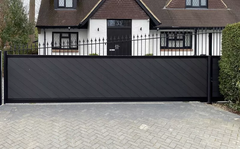 Sliding gates installed and maintained by Gatehouse Security, Haywards Heath, West Sussex