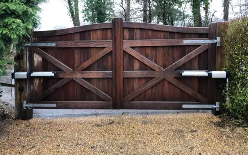 Swing gates with back motors by Gatehouse Security, Haywards Heath, West Sussex