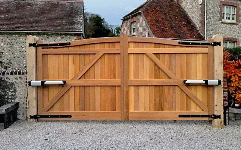 Swing gates with back motors by Gatehouse Security, Haywards Heath, West Sussex