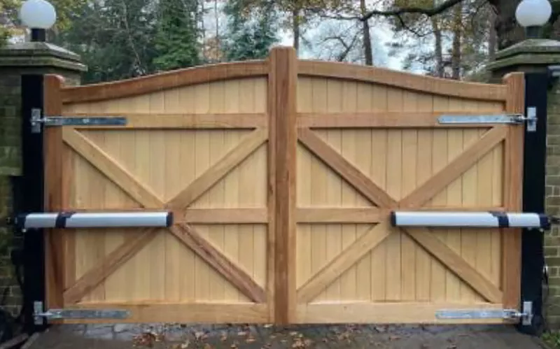 Swing gates with back motors by Gatehouse Security, Haywards Heath, West Sussex